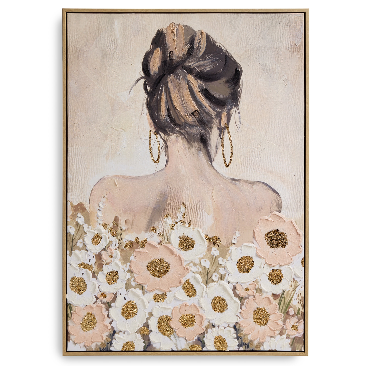 Henriette Canvas print 73x103 (70x100) woman with flowers D19027